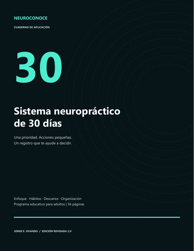 Portada real del Sistema neuropráctico de 30 días, edición 2.0 de Jorge E. Ovando